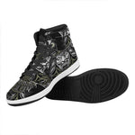 Japanese Samurai Warrior Print High Top Leather Sneakers