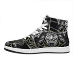 Japanese Samurai Warrior Print High Top Leather Sneakers