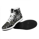 Japanese Samurai Warrior Print High Top Leather Sneakers