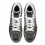 Japanese Samurai Warrior Print High Top Leather Sneakers