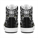 Japanese Samurai Warrior Print High Top Leather Sneakers