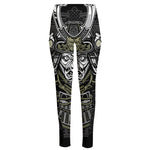 Japanese Samurai Warrior Print High-Waisted Pocket Leggings