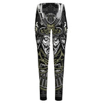 Japanese Samurai Warrior Print High-Waisted Pocket Leggings