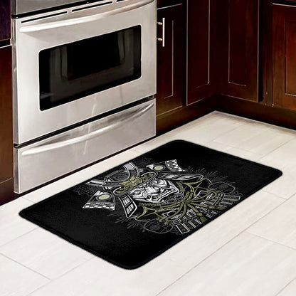 Japanese Samurai Warrior Print Kitchen Mat