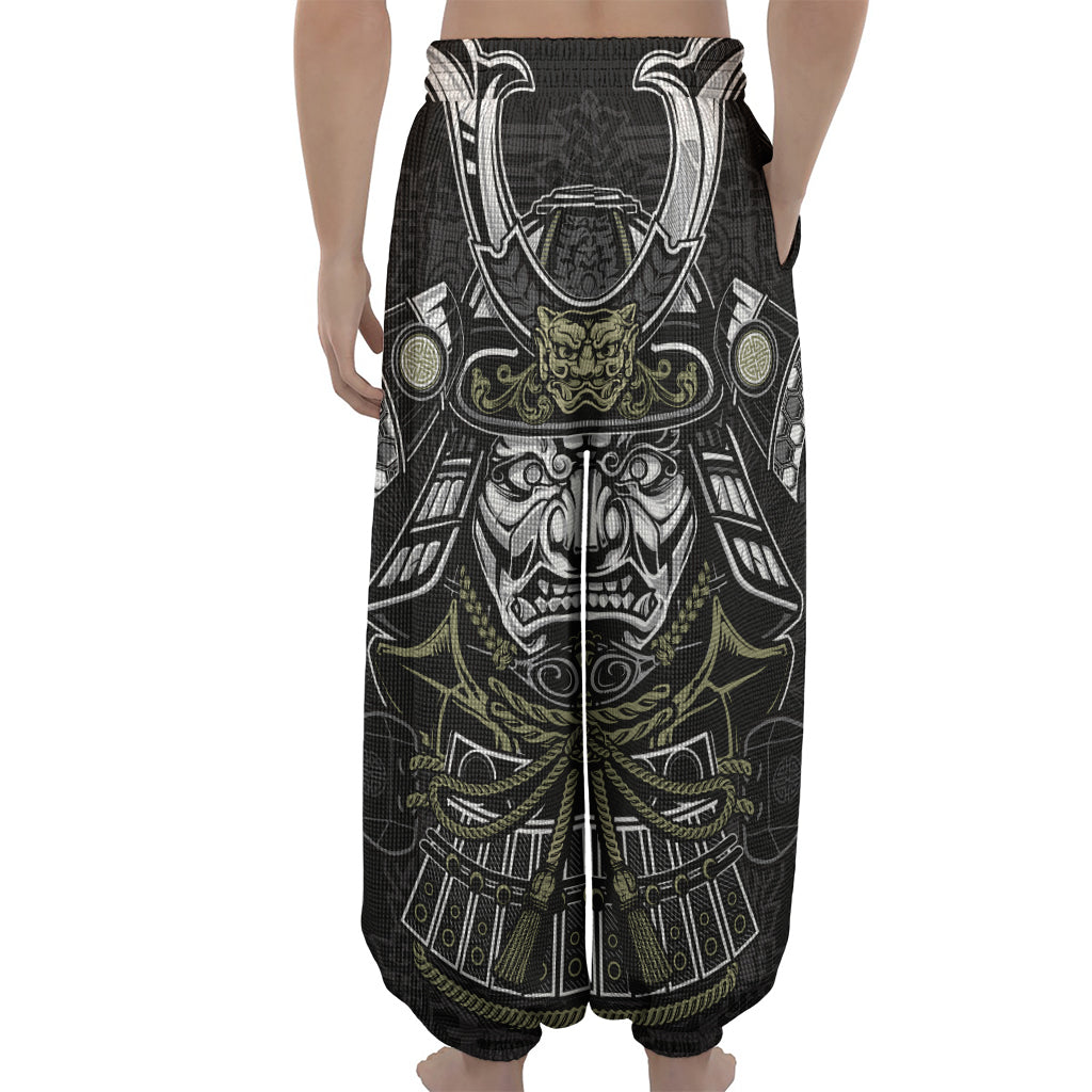 Japanese Samurai Warrior Print Lantern Pants