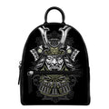 Japanese Samurai Warrior Print Leather Backpack