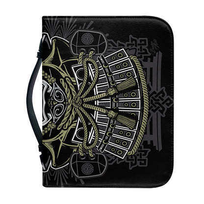 Japanese Samurai Warrior Print Leather Bible Cover