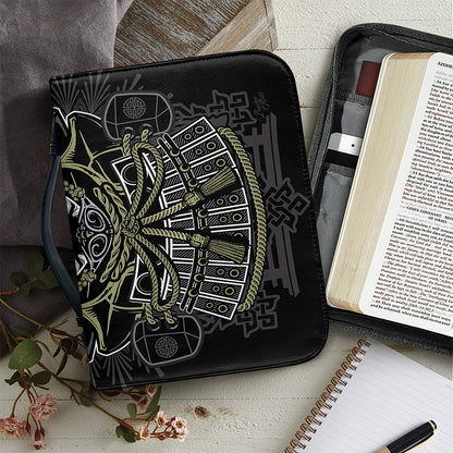 Japanese Samurai Warrior Print Leather Bible Cover
