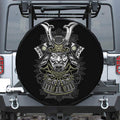 Japanese Samurai Warrior Print Leather Spare Tire Cover