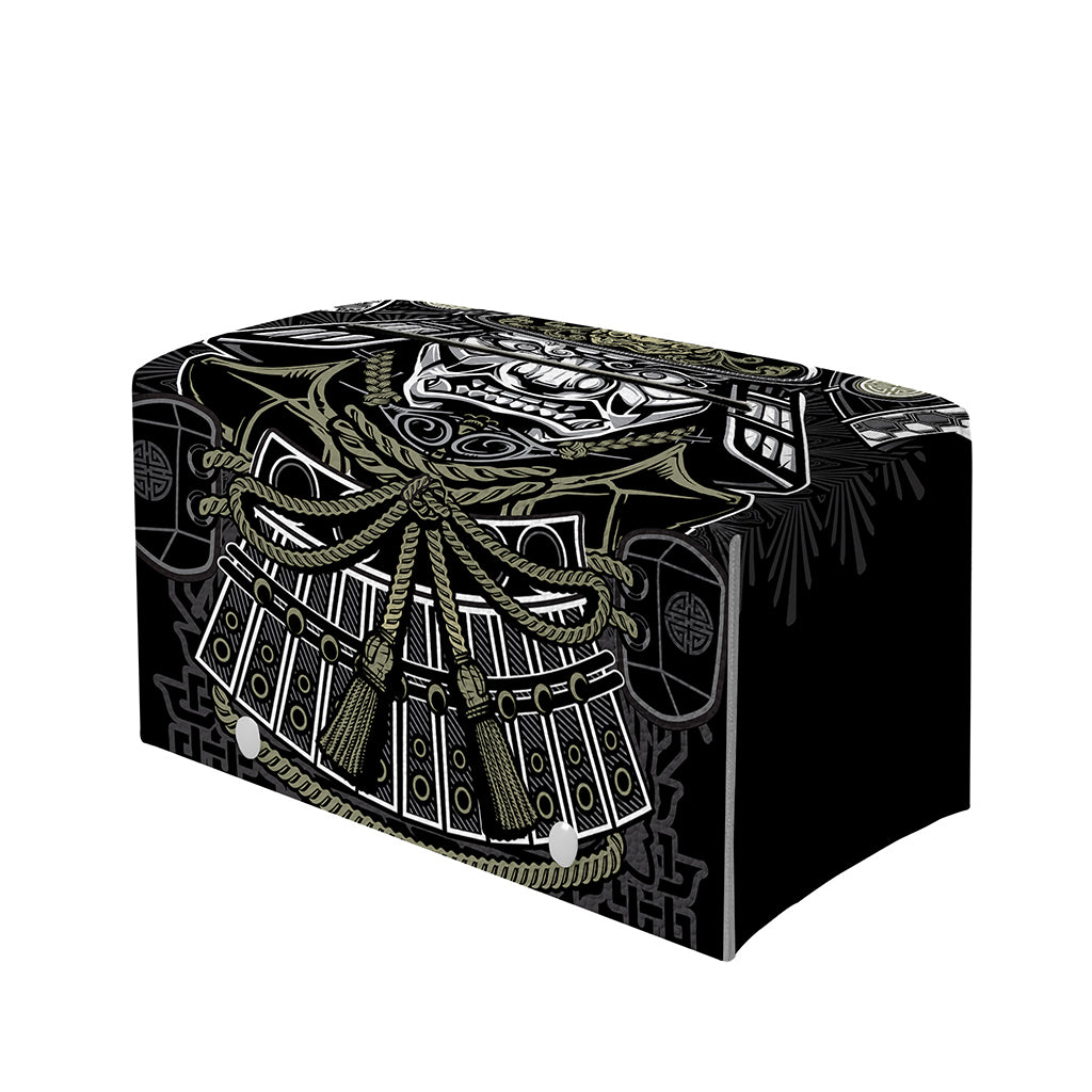 Japanese Samurai Warrior Print Leather Tissue Box Cover