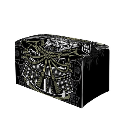 Japanese Samurai Warrior Print Leather Tissue Box Cover