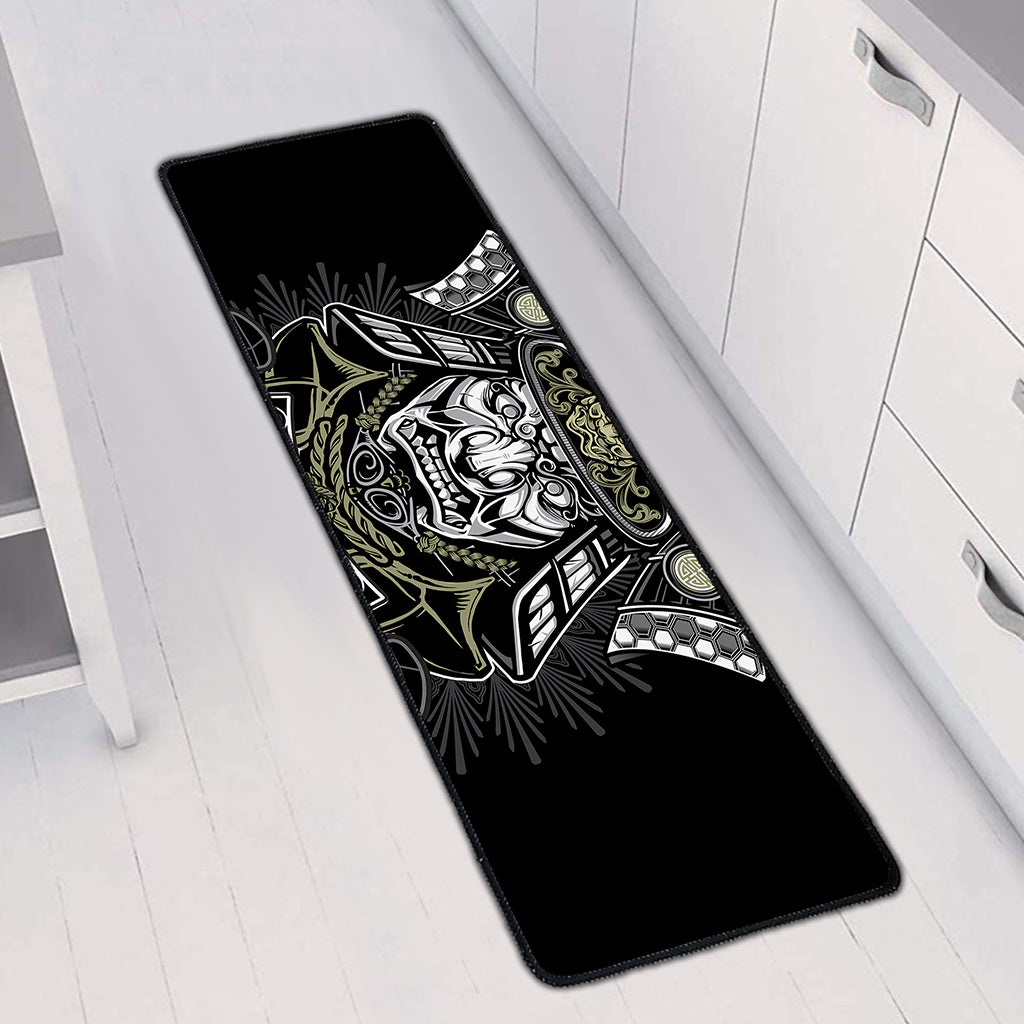 Japanese Samurai Warrior Print Long Kitchen Mat