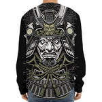 Japanese Samurai Warrior Print Long Sleeve Baseball Jersey