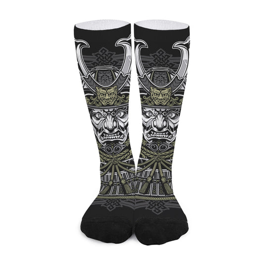 Japanese Samurai Warrior Print Long Socks