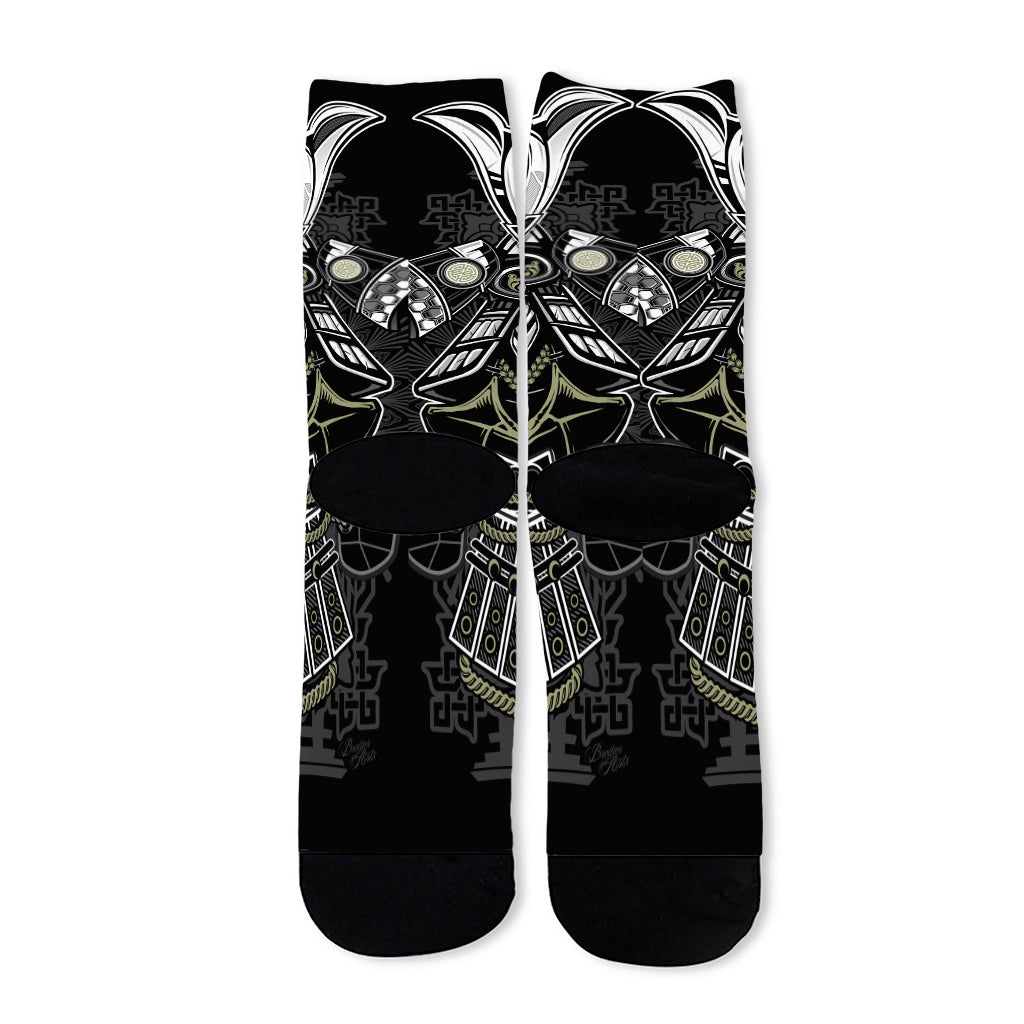 Japanese Samurai Warrior Print Long Socks