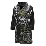 Japanese Samurai Warrior Print Men's Bathrobe