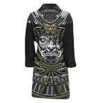 Japanese Samurai Warrior Print Men's Bathrobe