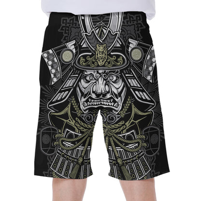Japanese Samurai Warrior Print Men's Beach Shorts