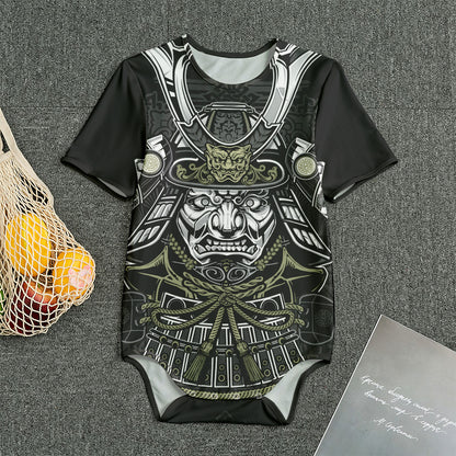 Japanese Samurai Warrior Print Men's Bodysuit