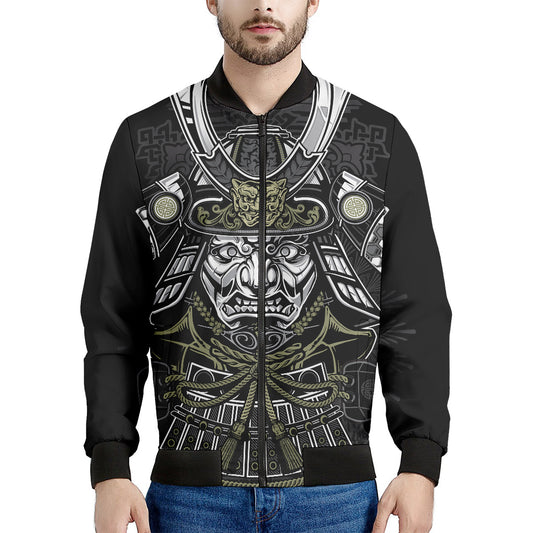 Japanese Samurai Warrior Print Men's Bomber Jacket