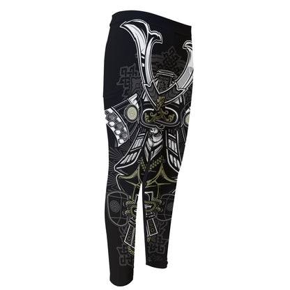 Japanese Samurai Warrior Print Men's Compression Pants