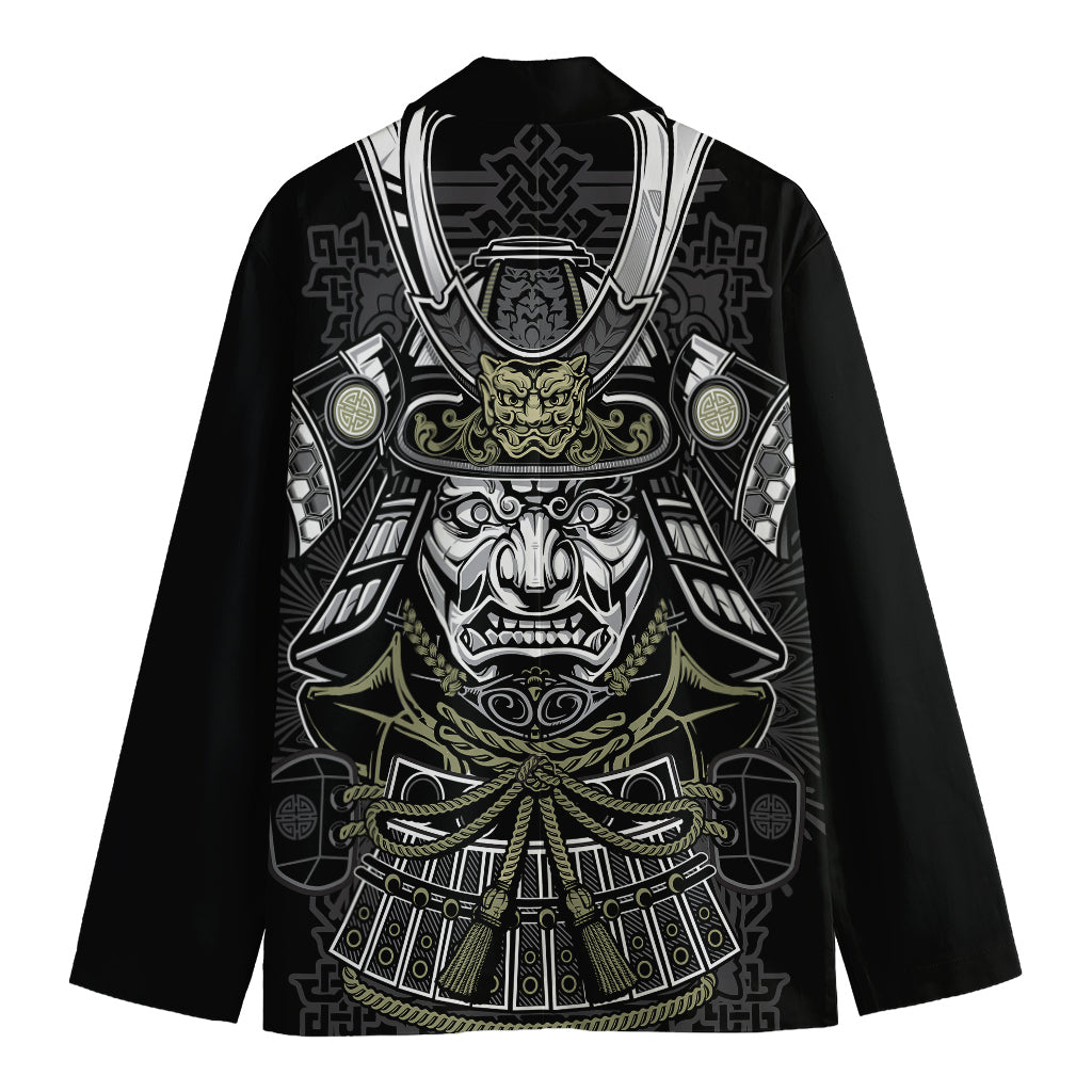 Japanese Samurai Warrior Print Men's Cotton Blazer