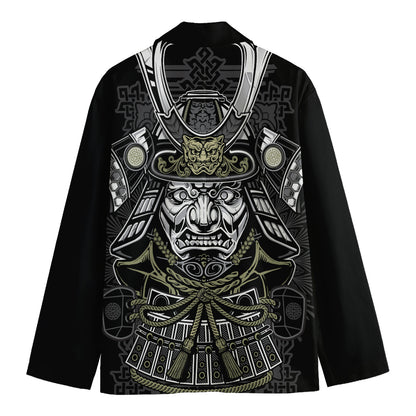 Japanese Samurai Warrior Print Men's Cotton Blazer
