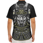 Japanese Samurai Warrior Print Men's Deep V-Neck Shirt
