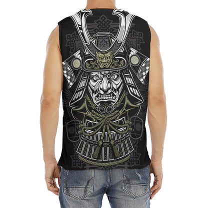 Japanese Samurai Warrior Print Men's Fitness Tank Top