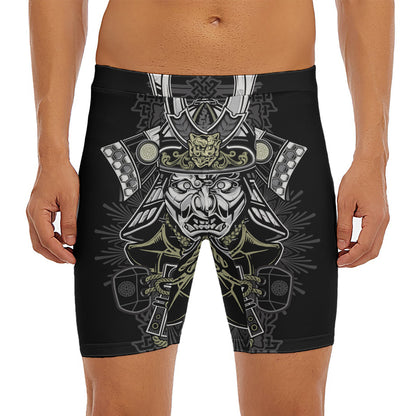 Japanese Samurai Warrior Print Men's Long Boxer Briefs