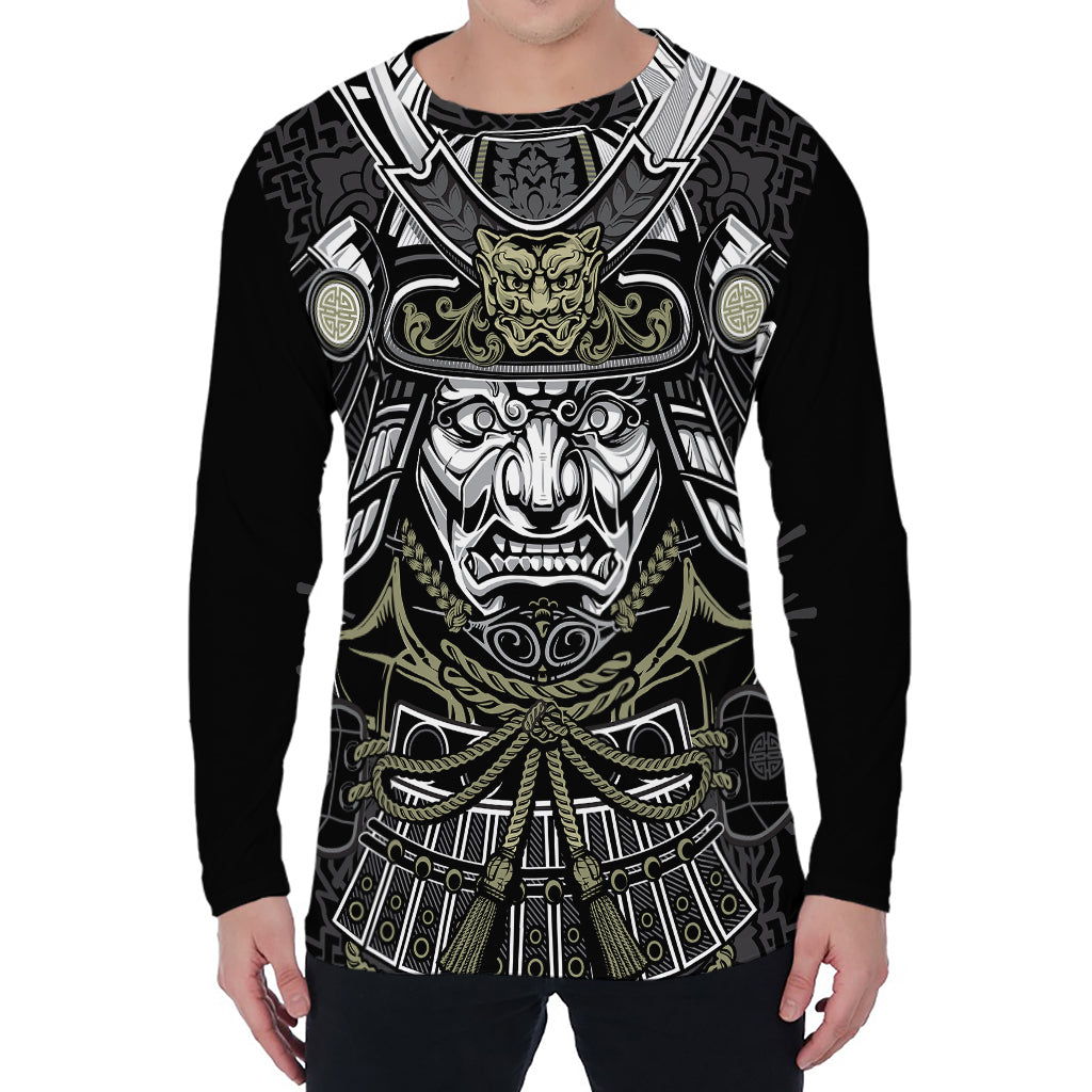 Japanese Samurai Warrior Print Men's Long Sleeve T-Shirt