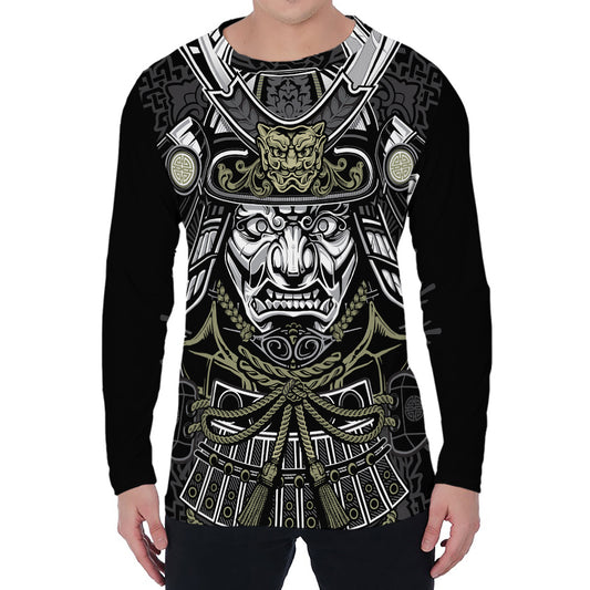 Japanese Samurai Warrior Print Men's Long Sleeve T-Shirt