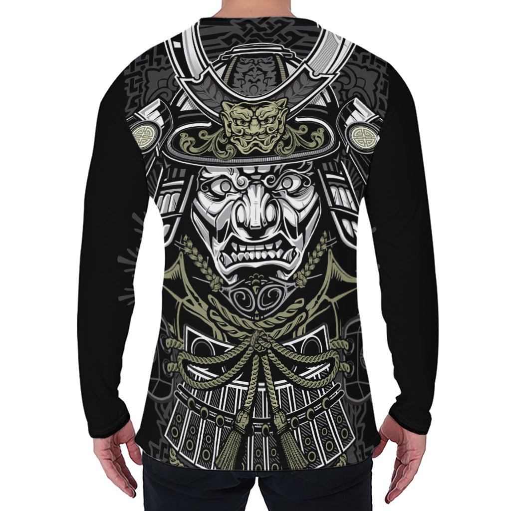 Japanese Samurai Warrior Print Men's Long Sleeve T-Shirt
