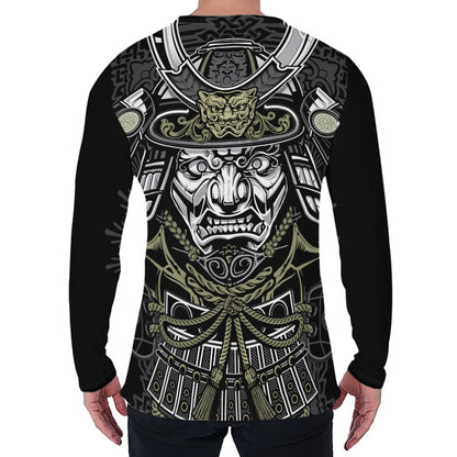 Japanese Samurai Warrior Print Men's Long Sleeve T-Shirt