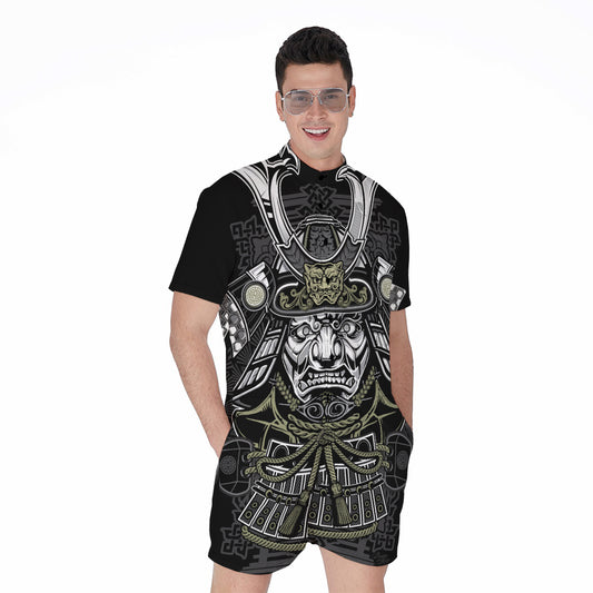 Japanese Samurai Warrior Print Men's Rompers