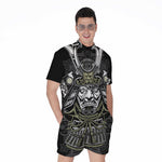 Japanese Samurai Warrior Print Men's Rompers