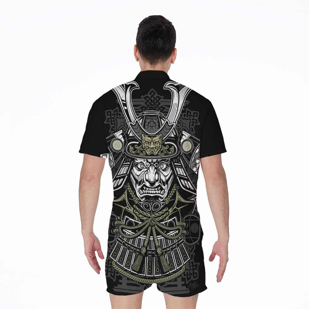 Japanese Samurai Warrior Print Men's Rompers