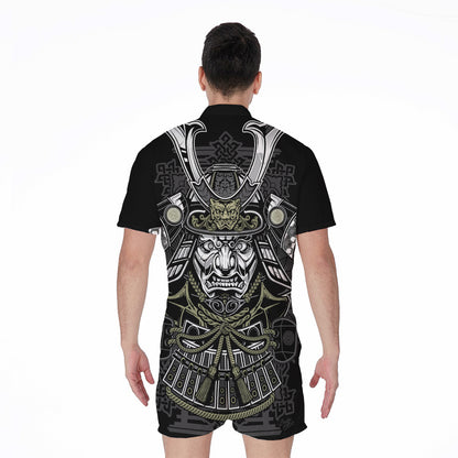 Japanese Samurai Warrior Print Men's Rompers