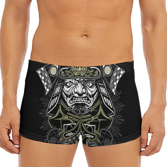 Japanese Samurai Warrior Print Men's Short Boxer Briefs