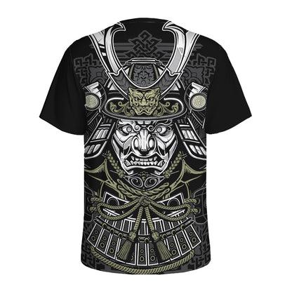 Japanese Samurai Warrior Print Men's Sports T-Shirt