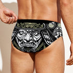 Japanese Samurai Warrior Print Men's Swim Briefs
