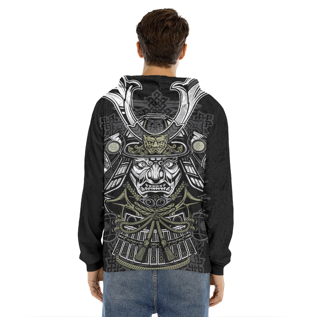 Japanese Samurai Warrior Print Men's Velvet Pullover Hoodie