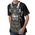 Japanese Samurai Warrior Print Men's Velvet T-Shirt