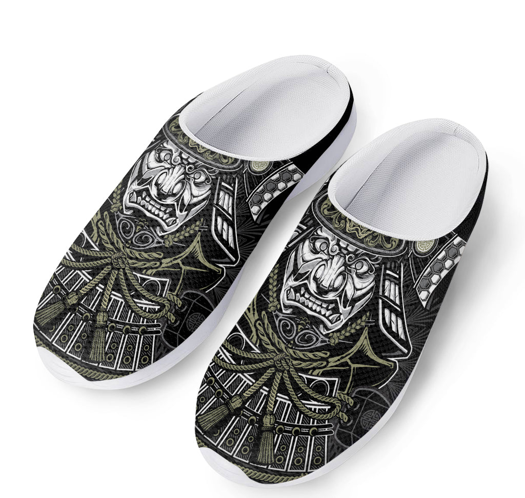 Japanese Samurai Warrior Print Mesh Casual Shoes