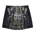 Japanese Samurai Warrior Print Mesh Shorts
