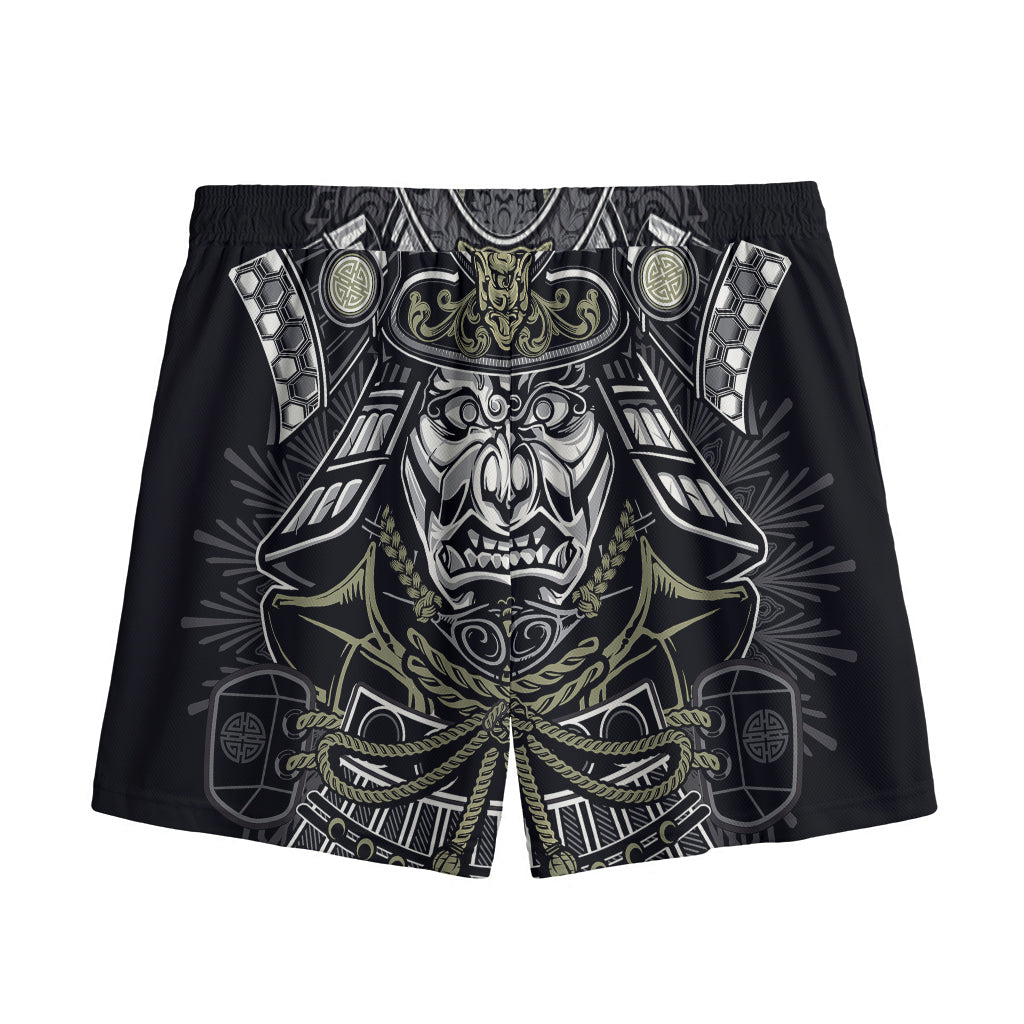 Japanese Samurai Warrior Print Mesh Shorts