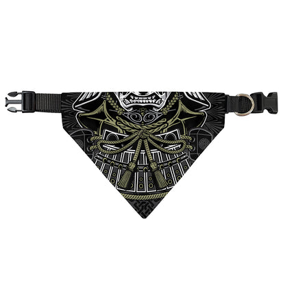 Japanese Samurai Warrior Print Over The Collar Dog Bandana