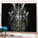 Japanese Samurai Warrior Print Pencil Pleat Curtains