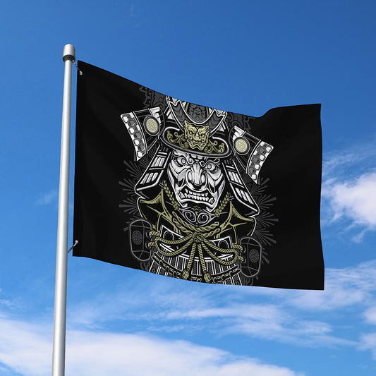 Japanese Samurai Warrior Print Polyester Flag