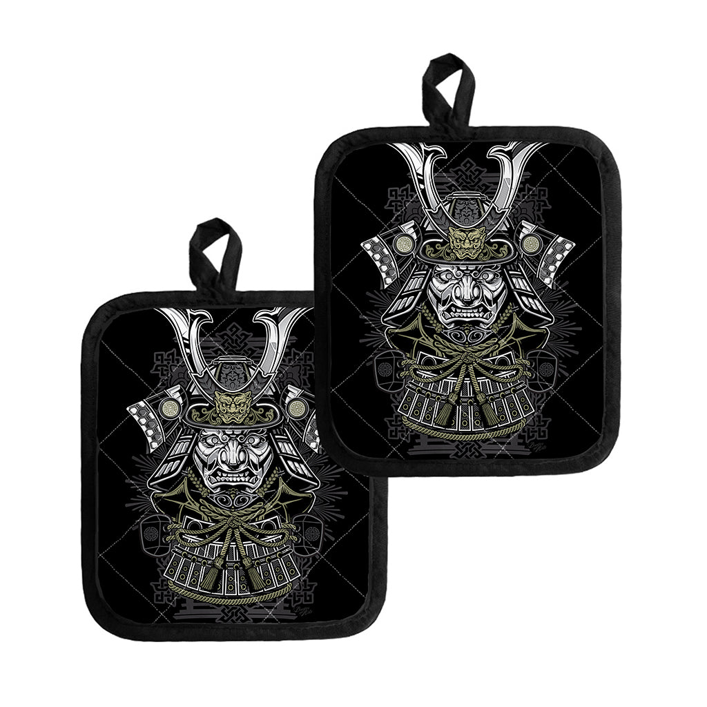 Japanese Samurai Warrior Print Pot Holders